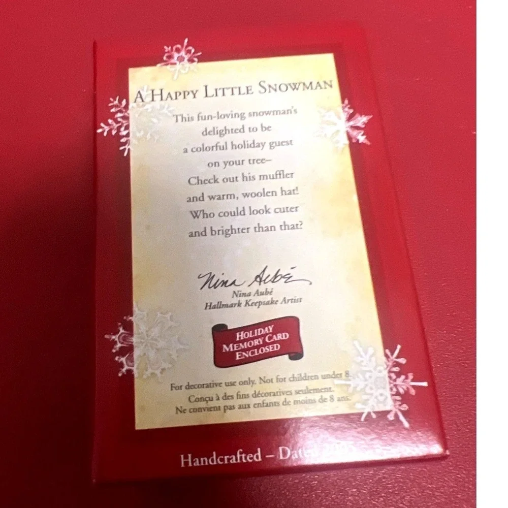 Hallmark Keepsake Christmas Ornament 2005 A Happy Little Snowman Handcrafted NEW